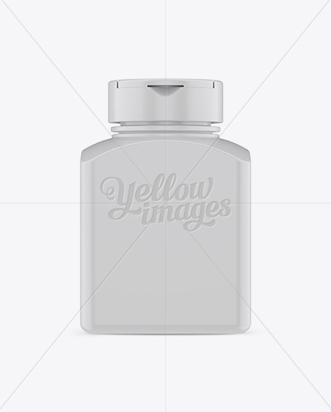 Plastic Pills Bottle Mockup - Front View