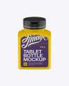 Plastic Pills Bottle Mockup - Front View (High-Angle Shot)