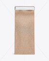 Kraft Paper Bag w/ a Metallic Paper Tin-Tie Mockup - Front View