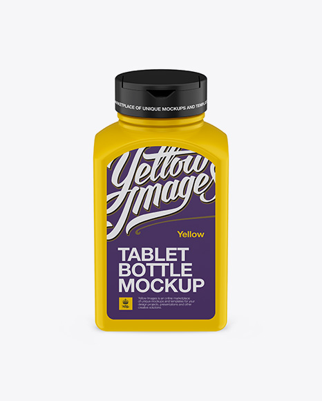 Plastic Pills Bottle Mockup - Front View (High-Angle Shot) - Round+Plastic+Bottle+Mockup+High+Angle+Shot+In+Bottle+Mockups+On