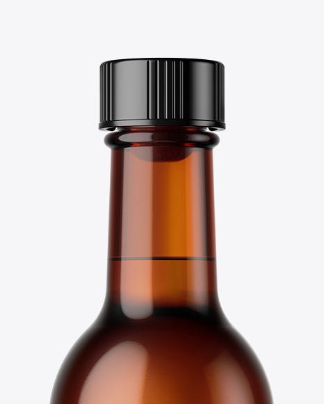 Amber Glass Bottle Mockup