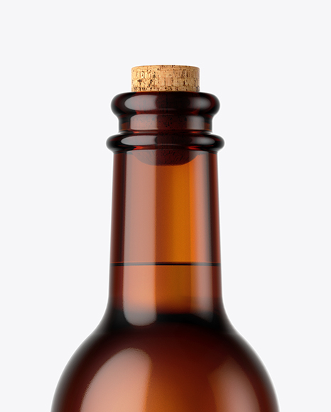 Amber Glass Bottle Mockup