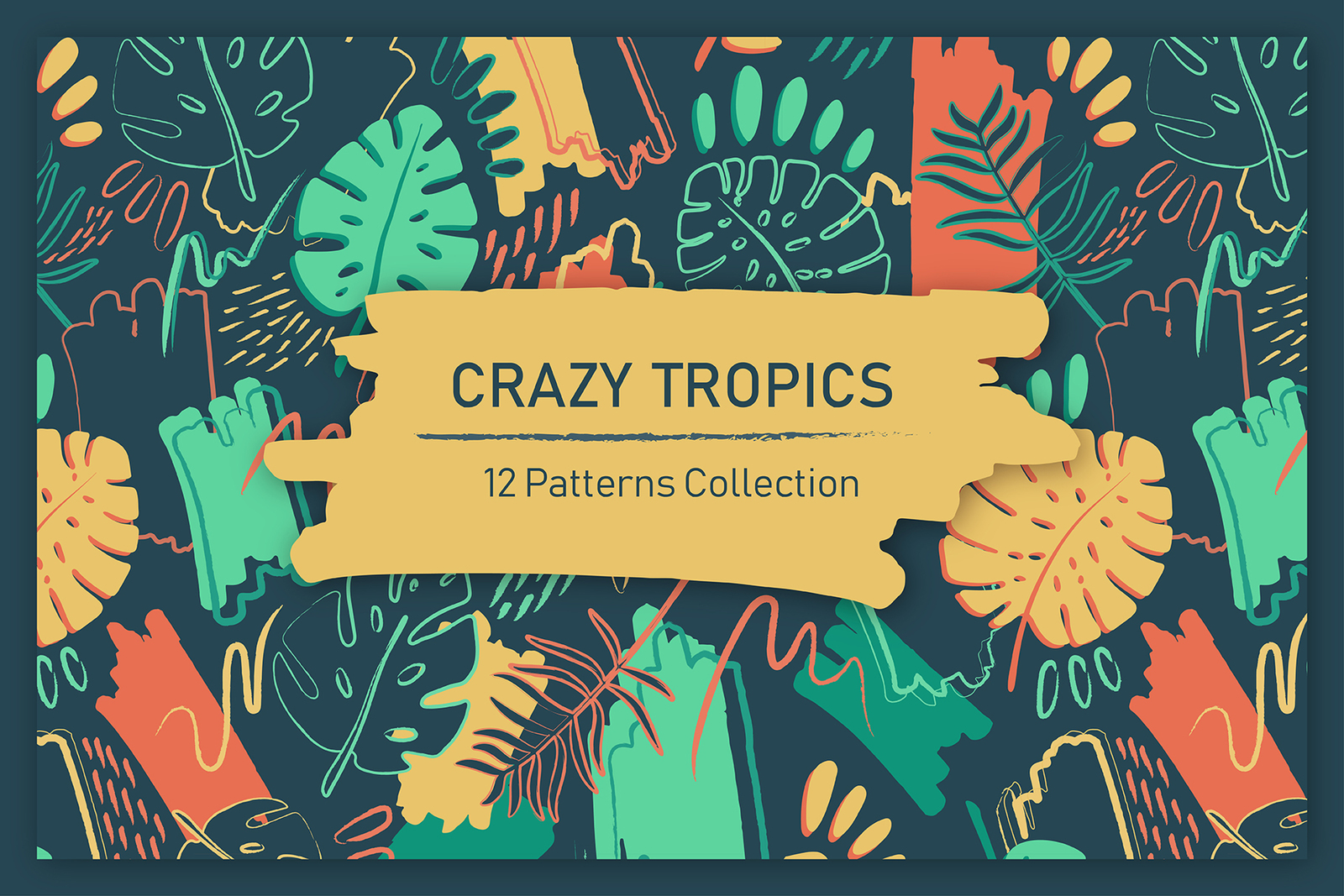 Crazy Tropics. 12 Patterns Set