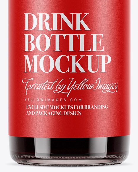 Clear Glass Dark Drink Bottle Mockup Clear Glass Dark Drink Bottle Mockup