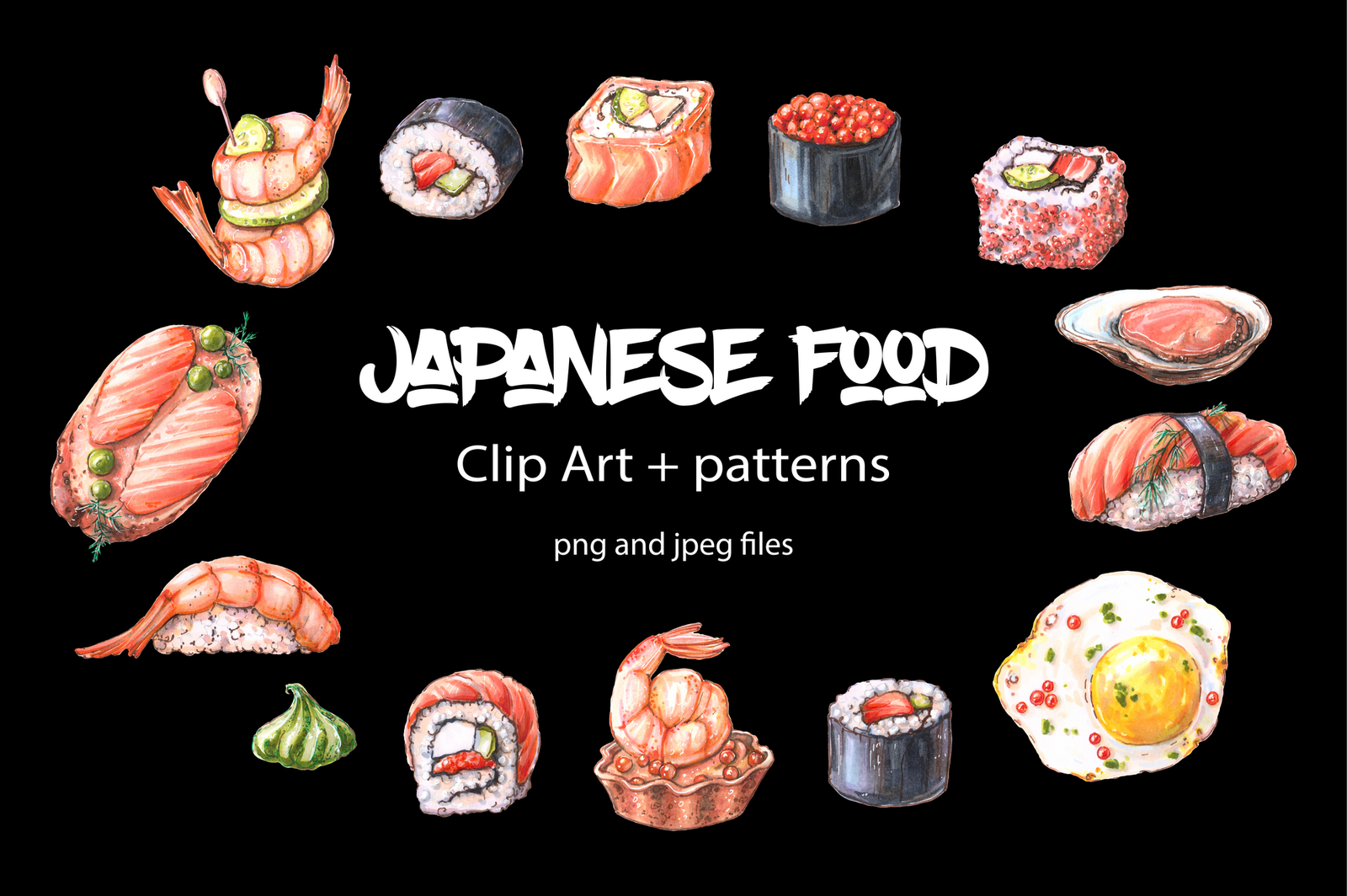 Japanese food – clip art Japanese food – clip art