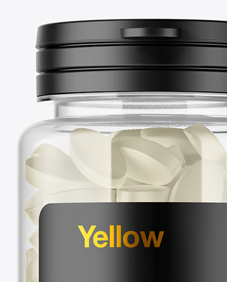 Clear Pills Bottle Mockup