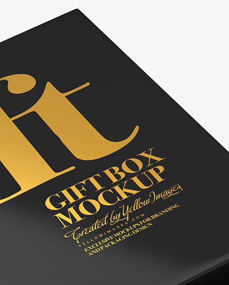 Glossy Gift Box Mockup