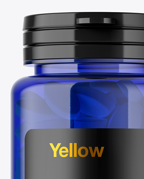 Blue Pills Bottle Mockup