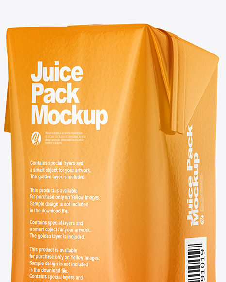 200ml Glossy Juice Carton Package Mockup