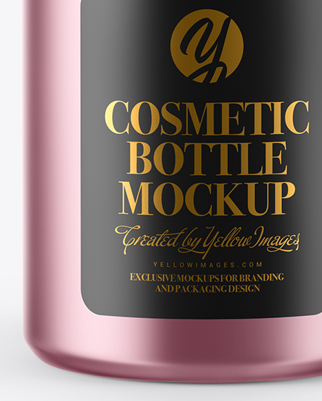 Metallized Cosmetic Bottle with Pump Mockup