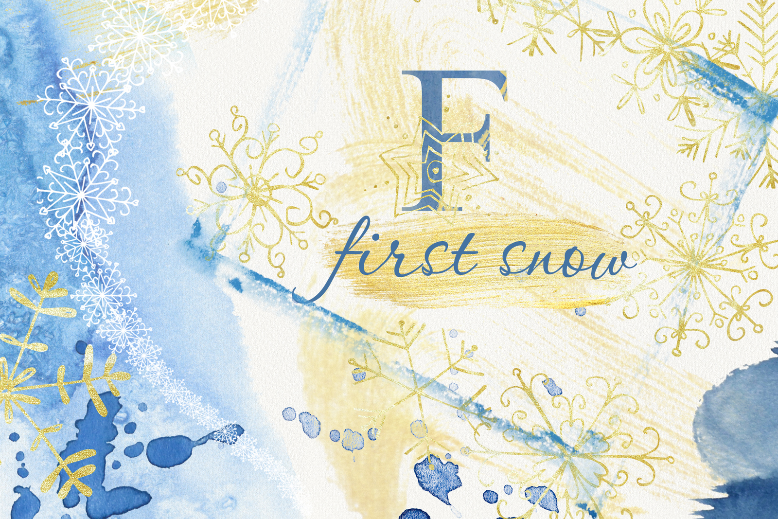 First snow. Watercolor set First snow. Watercolor set