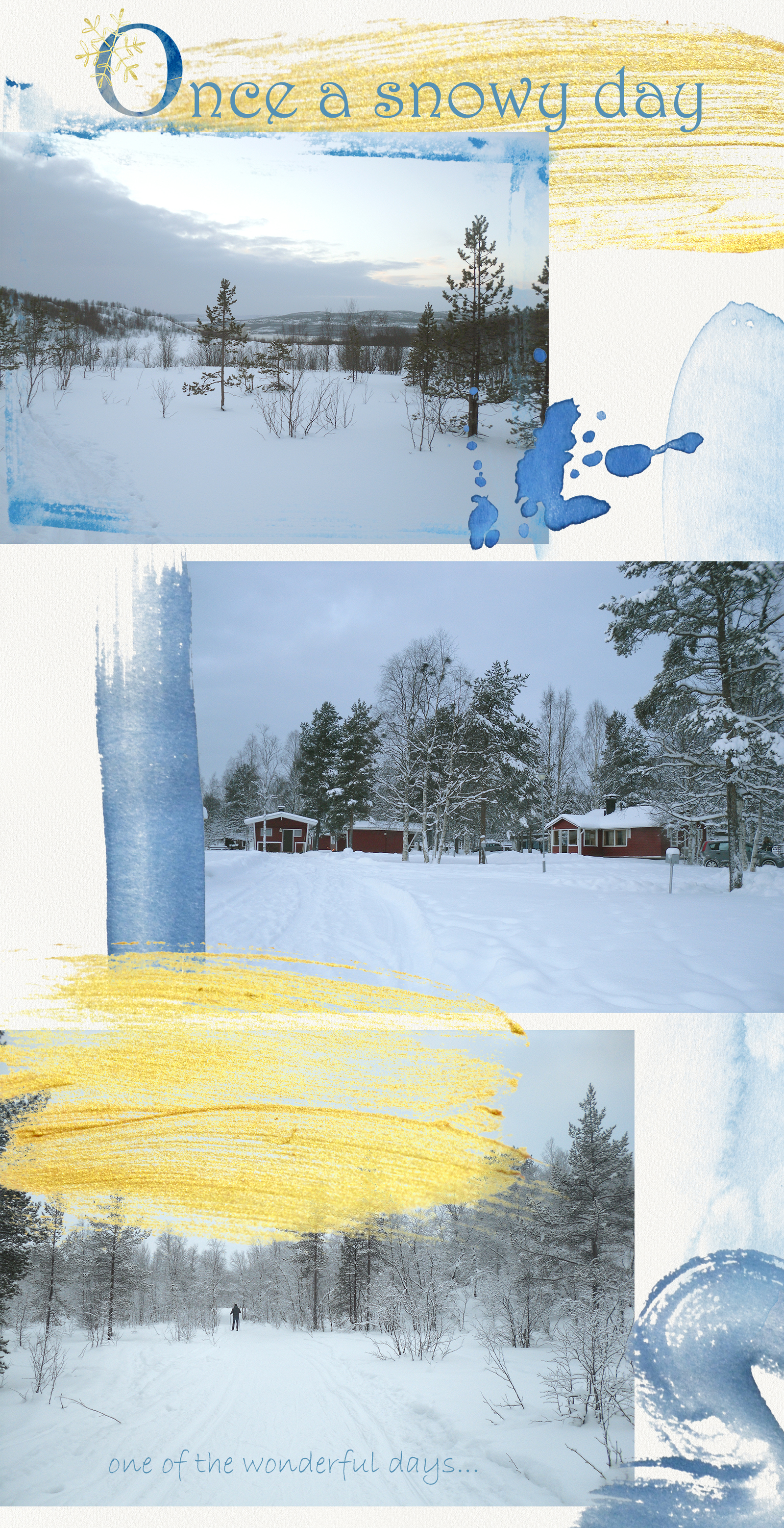 First snow. Watercolor set First snow. Watercolor set