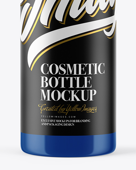 Glossy Cosmetic Bottle with Pump Mockup