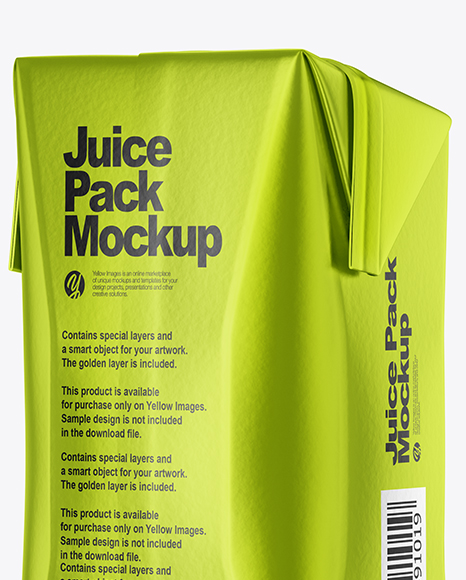 200ml Metallic Juice Carton Package Mockup