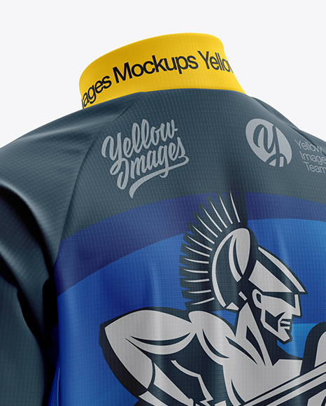 Men’s Cycling Wind Jacket mockup (Back Half Side View)