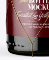 Green Glass Red Wine Bottle with Golden Wire Mockup