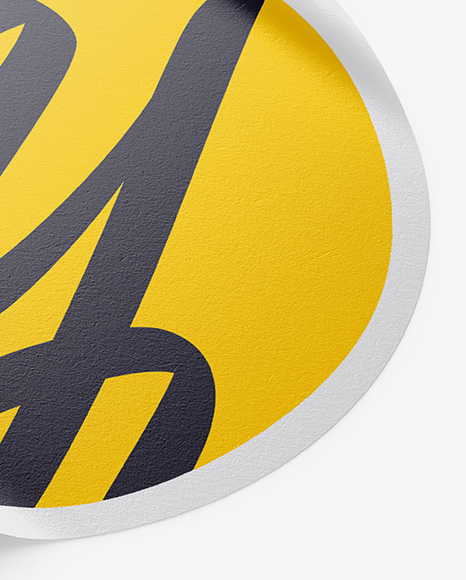 Textured Round Sticker Mockup