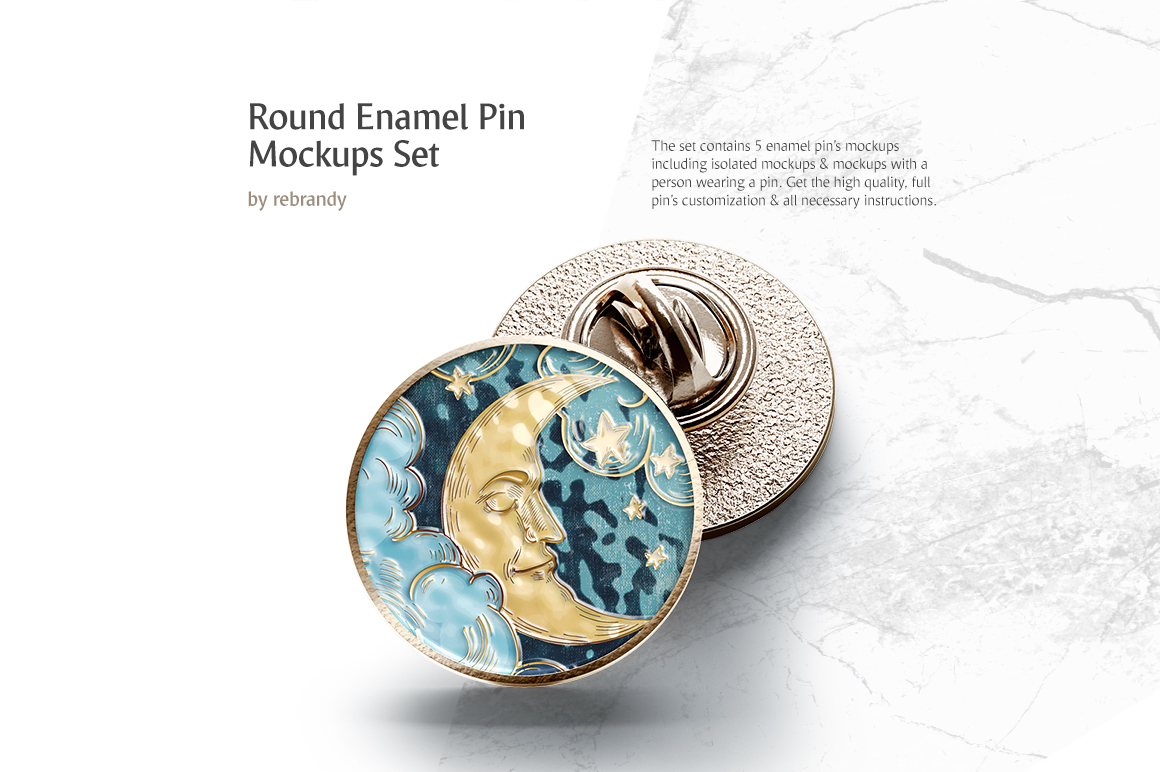 Round Enamel Pin Mockups Set