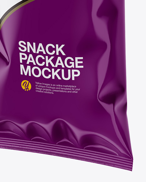 Glossy Snack Package - Half Side View