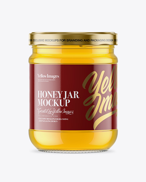 Clear Glass Honey Jar Mockup