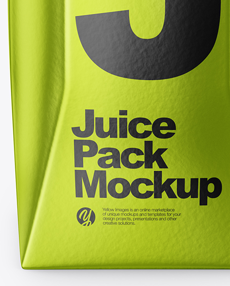 200ml Metallic Juice Carton Package Mockup