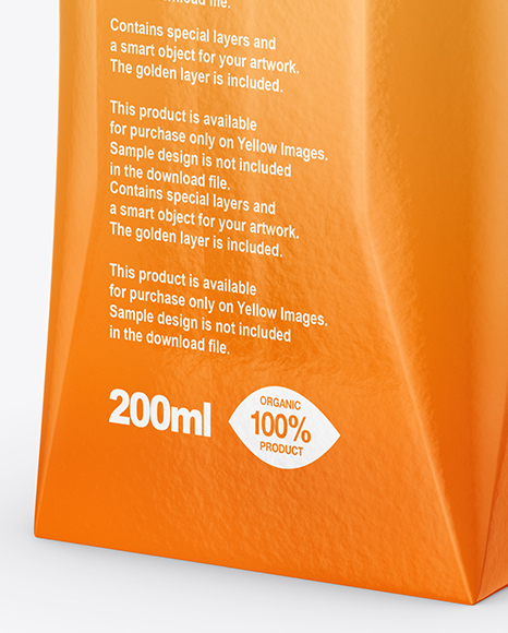 200ml Glossy Juice Carton Package Mockup