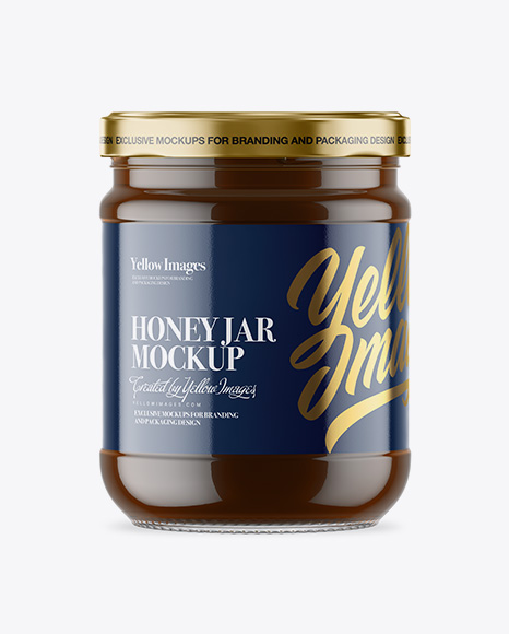 Clear Glass Honey Jar Mockup