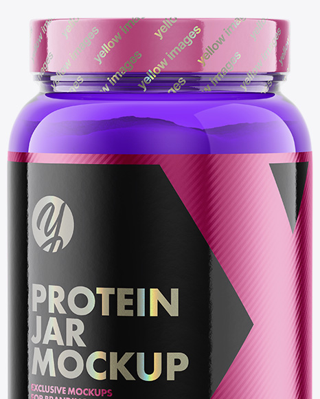 Clear Protein Jar Mockup