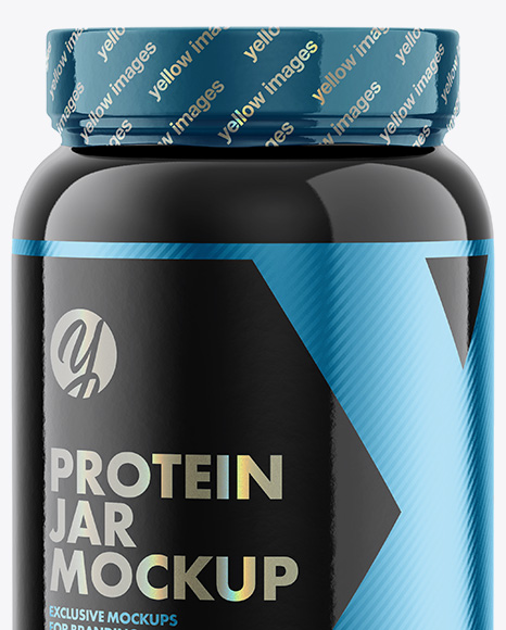 Glossy Protein Jar Mockup