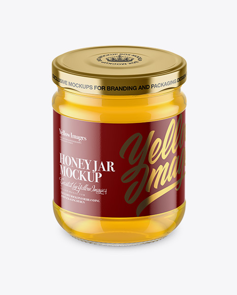 Clear Glass Honey Jar Mockup