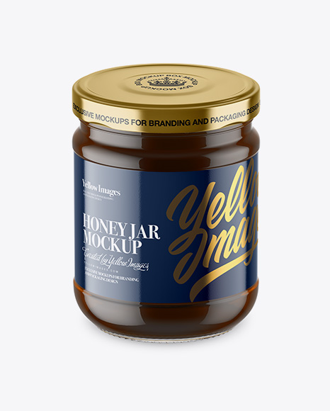 Clear Glass Honey Jar Mockup