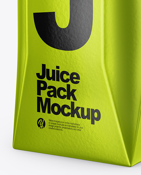 200ml Metallic Juice Carton Package Mockup