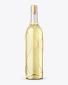 Clear Glass White Wine Bottle with Golden Wire Mockup