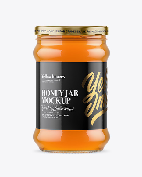 Clear Glass Honey Jar Mockup