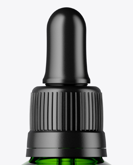 Green Glass Dropper Bottle Mockup