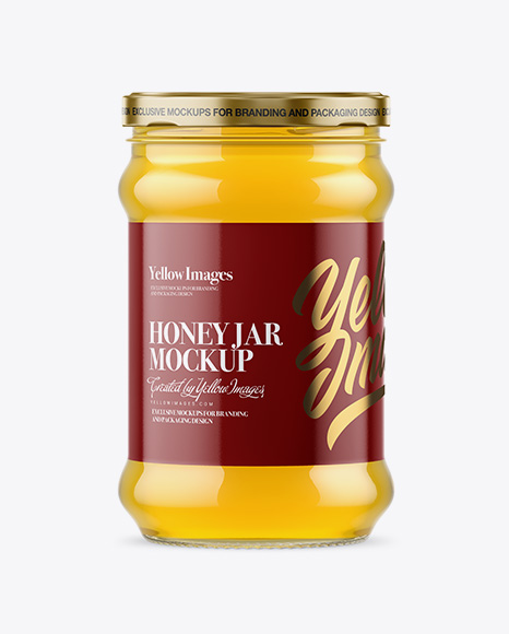 Clear Glass Honey Jar Mockup