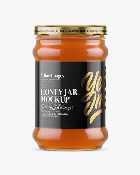 Clear Glass Honey Jar Mockup