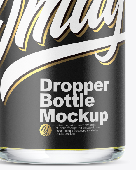 Clear Glass Dropper Bottle w/ Oil Mockup