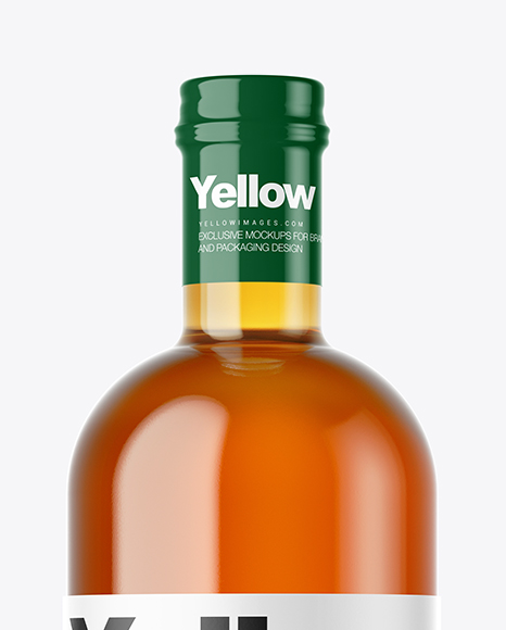 Clear Glass Whisky Bottle Mockup