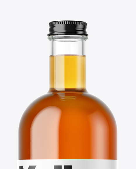 Clear Glass Whisky Bottle Mockup