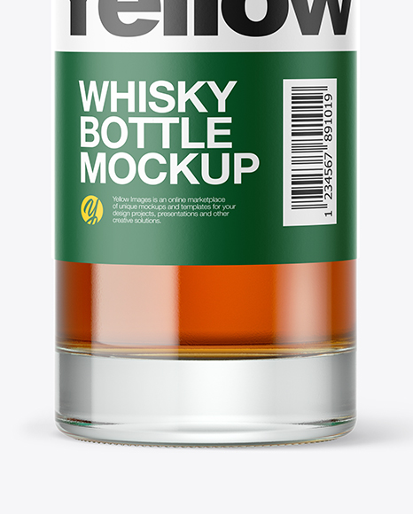 Clear Glass Whisky Bottle Mockup