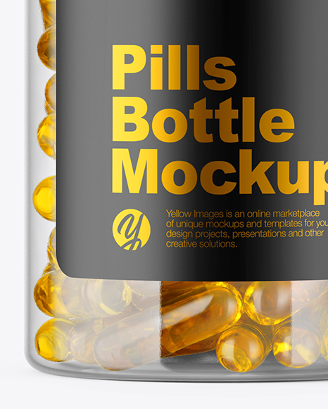 Clear Fish Oil Bottle Mockup