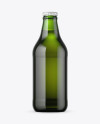 Green Glass Lager Beer Bottle Mockup