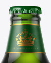 Green Glass Lager Beer Bottle Mockup