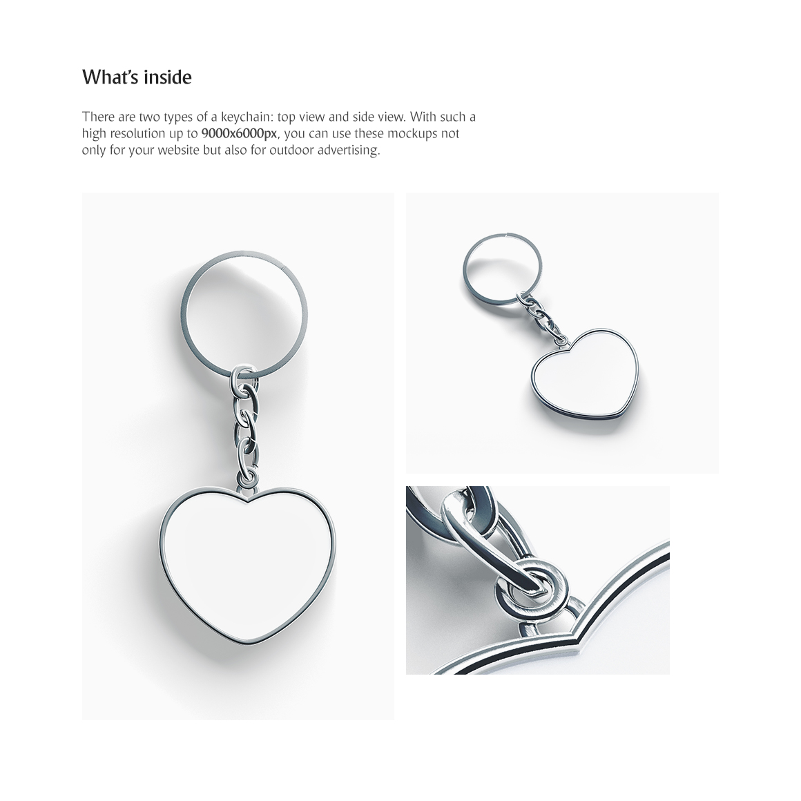 Heart Keychain Mockup