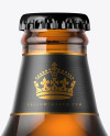 Amber Glass Lager Beer Bottle Mockup