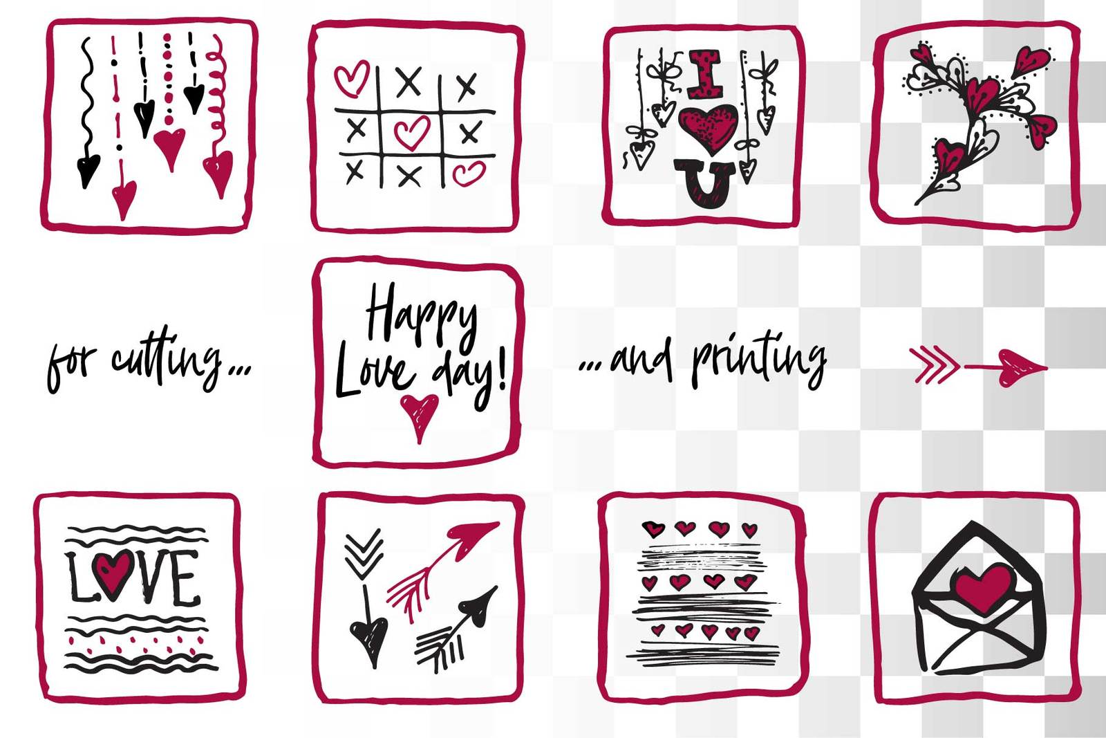 Lovely valentines day set - #1 SVG collection Lovely valentines day set - #1 SVG collection