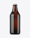 Dark Amber Glass Lager Beer Bottle Mockup