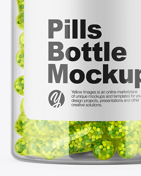 Clear Pills Bottle Mockup