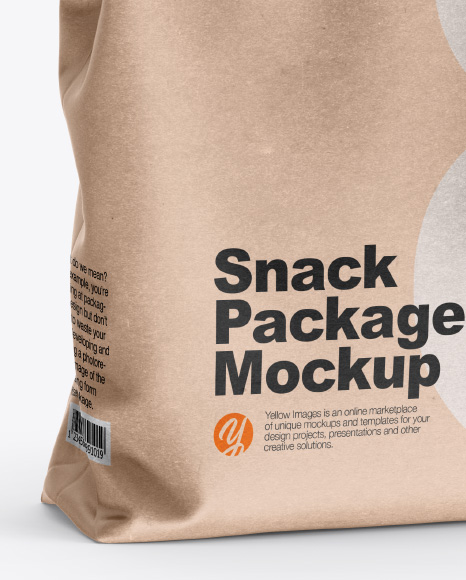 Kraft Bag Mockup - Half Side View